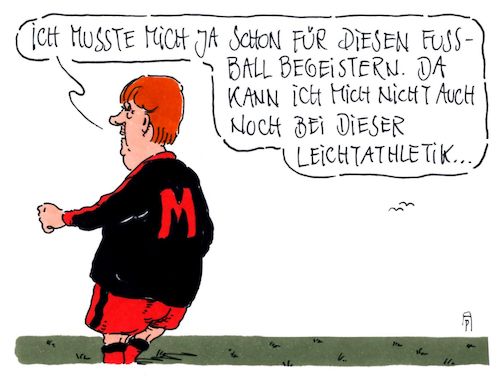 Cartoon: diese leichtathletik (medium) by Andreas Prüstel tagged leichtathletik,europameisterschaften,berlin,merkel,kein,besuch,kritik,athleten,cartoon,karikatur,andreas,pruestel,leichtathletik,europameisterschaften,berlin,merkel,kein,besuch,kritik,athleten,cartoon,karikatur,andreas,pruestel