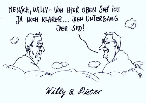 Cartoon: dieter hildebrandt (medium) by Andreas Prüstel tagged dieter,hildebrandt,willy,brandt,himmel,spd,klarblick,untergang,cartoon,karikatur,andreas,pruestel,dieter,hildebrandt,willy,brandt,himmel,spd,klarblick,untergang,cartoon,karikatur,andreas,pruestel