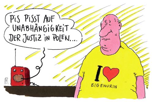 Cartoon: diktatorisch (medium) by Andreas Prüstel tagged polen,pis,partei,regierungspartei,justiz,unabhängigkeit,diktatur,eigenurin,cartoon,karikatur,andreas,pruestel,polen,pis,partei,regierungspartei,justiz,unabhängigkeit,diktatur,eigenurin,cartoon,karikatur,andreas,pruestel