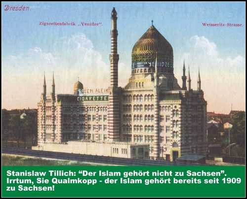 Cartoon: dresdner moschee (medium) by Andreas Prüstel tagged pegida,dresden,ministerpräsident,stanislaw,tillich,cdu,islam,moschee,tabakfabrik,yenidze,cartoon,collage,andreas,pruestel,pegida,dresden,ministerpräsident,stanislaw,tillich,cdu,islam,moschee,tabakfabrik,yenidze,cartoon,collage,andreas,pruestel