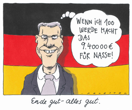 Cartoon: ehrensold (medium) by Andreas Prüstel tagged ehrensold,exbundespräsident,wulff,wulff,exbundespräsident,ehrensold