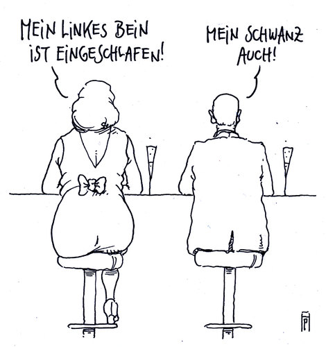 Cartoon: eingeschlafen (medium) by Andreas Prüstel tagged schlaf,einschlafen,amputation,behinderung,bar,paar,cartoon,karikatur,andreas,pruestel,schlaf,einschlafen,amputation,behinderung,bar,paar,cartoon,karikatur,andreas,pruestel