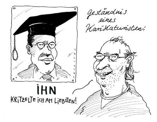 Cartoon: ER (medium) by Andreas Prüstel tagged karikaturist,karikatur,plagiat,doktorhut,doktorarbeit,guttenberg,guttenberg,doktorarbeit,plagiat