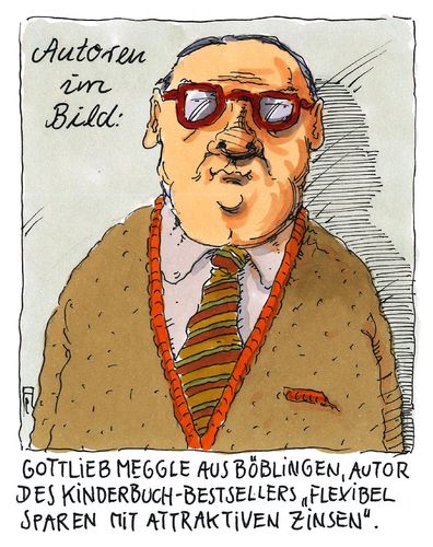 Cartoon: erfolgsautor (medium) by Andreas Prüstel tagged autor,schriftsteller,kinderbuch,bestseller,sachbuch,sparen,schwaben,böblingen,cartoon,karikatur,andreas,pruestel,autor,schriftsteller,kinderbuch,bestseller,sachbuch,sparen,schwaben,böblingen,cartoon,karikatur,andreas,pruestel