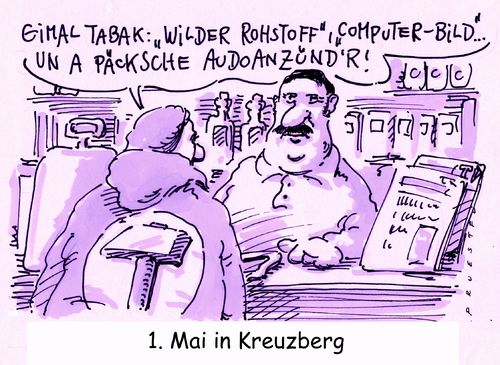 Cartoon: erster mai in kreuzberg (medium) by Andreas Prüstel tagged cartoon,radikale,autoanzünder,kiezladen,kreuzberg,pruestel,andreas,karikatur,berlin,kampftag,mai,erster,erster,mai,kampftag,berlin,kreuzberg,kiezladen,autoanzünder,radikale,cartoon,karikatur,andreas,pruestel