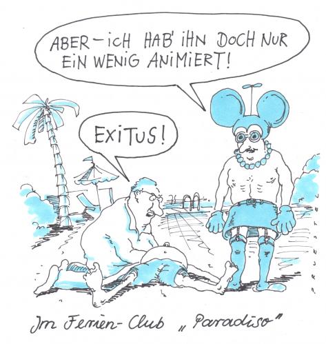 Cartoon: exitus (medium) by Andreas Prüstel tagged urlaub,animation,tod,arzt,urlaub,animation,tod,sterben,arzt,doktor,leiche,animator,exitus,unterhaltung,animieren,cluburlaub,verreisen,herzinfarkt,schock,ferienclub,ferien,spaß,risiko,clubhotel,hotel,programm