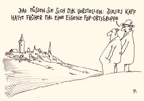 Cartoon: fdp kaff (medium) by Andreas Prüstel tagged fdp,ortsgruppe,kaff,cartoon,karikatur,andreas,pruestel,fdp,ortsgruppe,kaff,cartoon,karikatur,andreas,pruestel