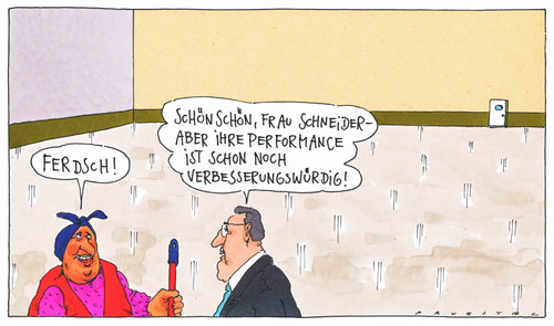 Cartoon: ferdsch (medium) by Andreas Prüstel tagged putzfrau,billigjobs,reinigung,firma,performance,putzfrau,billigjobs,reinigung,firma,job,arbeit