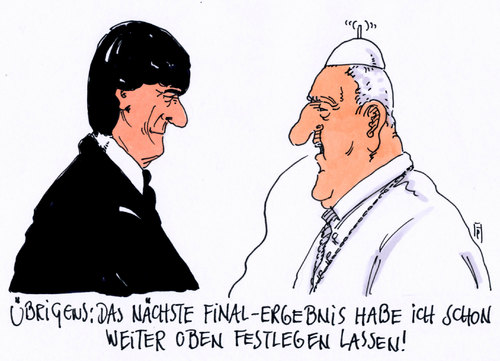 Cartoon: finale (medium) by Andreas Prüstel tagged papst,franziskus,audienz,fußballnationalmannschaft,jogi,löw,fußballweltmeisterschaft,finale,endspiel,argentinien,deutschland,gott,fußballgott,cartoon,karikatur,andreas,pruestel,papst,franziskus,audienz,fußballnationalmannschaft,jogi,löw,fußballweltmeisterschaft,finale,endspiel,argentinien,deutschland,gott,fußballgott,cartoon,karikatur,andreas,pruestel