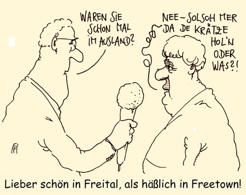 Cartoon: freital (medium) by Andreas Prüstel tagged freital,sachsen,ausland,asylanten,flüchtlingsunterkunft,proteste,ausländerfeindlichkeit,rechtsradikal,krätze,freetown,sierra,leone,cartoon,karikatur,andreas,pruestel,freital,sachsen,ausland,asylanten,flüchtlingsunterkunft,proteste,ausländerfeindlichkeit,rechtsradikal,krätze,freetown,sierra,leone,cartoon,karikatur,andreas,pruestel