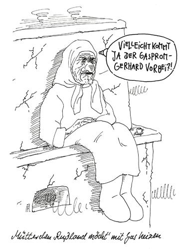 Cartoon: gasprom (medium) by Andreas Prüstel tagged rußland,mütterchen,erdgas,gasheizung,gasprom,gerhard,schröder,cartoon,karikatur,andreas,pruestel,rußland,mütterchen,erdgas,gasheizung,gasprom,gerhard,schröder,cartoon,karikatur,andreas,pruestel