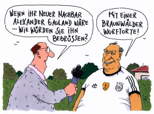 Cartoon: gauland-boateng (medium) by Andreas Prüstel tagged alexander,gauland,afd,rassismus,rechtspopulismus,fremdenfeindlichkeit,jerome,boateng,fußballnationalmannschaft,nachbarschaft,tortenwurf,sahra,wagenknecht,cartoon,karikatur,andreas,pruestel,alexander,gauland,afd,rassismus,rechtspopulismus,fremdenfeindlichkeit,jerome,boateng,fußballnationalmannschaft,nachbarschaft,tortenwurf,sahra,wagenknecht,cartoon,karikatur,andreas,pruestel