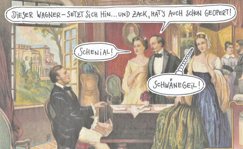 Cartoon: genie wagner (medium) by Andreas Prüstel tagged richard,wagner,komponist,komposition,oper,genialität,collage,cartoon,richard,wagner,komponist,komposition,oper,genialität,collage,cartoon