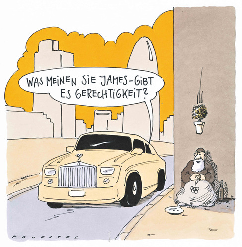 Cartoon: gerechtigkeit (medium) by Andreas Prüstel tagged gerechtigkeit,grundfragen,rollsroyc,reichtum,armur,blumentopf,bettler,london,england,gerechtigkeit,grundfragen,reichtum,armur,blumentopf,bettler,london,england