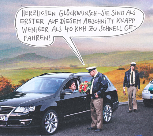 Cartoon: glückwunsch (medium) by Andreas Prüstel tagged strassenverkehr,verkehrskontrolle,polizei,geschwindigkeitsbegrenzung,geschwindigkeitsüberschreitung,raserei,collage,cartoon,strassenverkehr,verkehrskontrolle,polizei,geschwindigkeitsbegrenzung,geschwindigkeitsüberschreitung,raserei,collage,cartoon