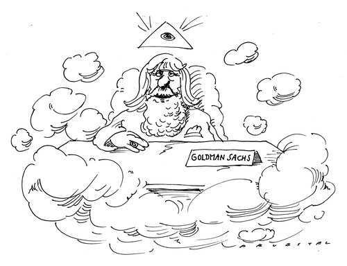Cartoon: goldman sachs (medium) by Andreas Prüstel tagged herrschaft,gott,superbank,goldmansachs,herrschaft,gott,superbank,goldmansachs