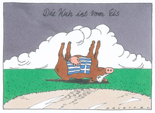 Cartoon: griechische kuh (medium) by Andreas Prüstel tagged staatsverschuldung,griechenland,entschuldung,euro,eu,griechenland,staatsverschuldung,entschuldung,eu