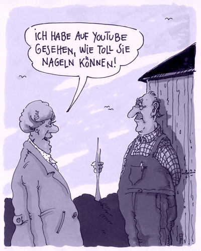 Cartoon: heimwerkerfilm (medium) by Andreas Prüstel tagged heimwerker,handwerk,nageln,youtube,cartoon,karikatur,andreas,pruestel,heimwerker,handwerk,nageln,youtube,cartoon,karikatur,andreas,pruestel