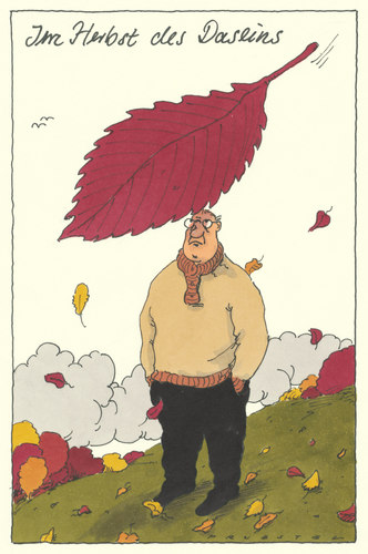 Cartoon: herbstig (medium) by Andreas Prüstel tagged herbst,lebensabschnitt,jahreszeit,melancholie,herbst,lebensabschnitt,jahreszeit,melancholie