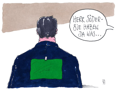 Cartoon: herr söder (medium) by Andreas Prüstel tagged bayernwahl,csu,söder,grüne,umfragewerte,cartoon,karikatur,andreas,pruestel,bayernwahl,csu,söder,grüne,umfragewerte,cartoon,karikatur,andreas,pruestel