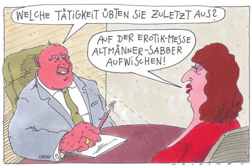 Cartoon: immer das gleiche (medium) by Andreas Prüstel tagged bewerbung,sabber,erotikmesse