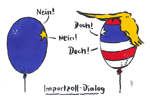 Cartoon: importzölle (medium) by Andreas Prüstel tagged eu,usa,trump,importzölle,fristverlängerung,stahl,aluminium,cartoon,karikatur,andreas,pruestel,eu,usa,trump,importzölle,fristverlängerung,stahl,aluminium,cartoon,karikatur,andreas,pruestel