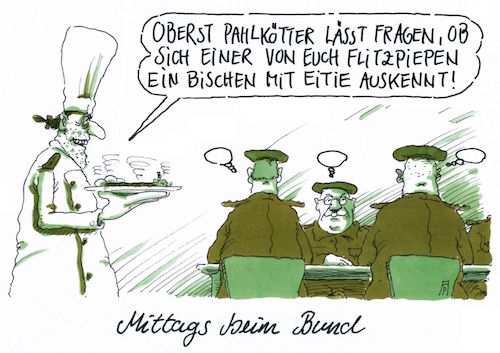 Cartoon: it-fachkräfte (medium) by Andreas Prüstel tagged bundeswehr,mangel,it,fachkräfte,suche,cartoon,karikatur,andreas,pruestel,bundeswehr,mangel,it,fachkräfte,suche,cartoon,karikatur,andreas,pruestel