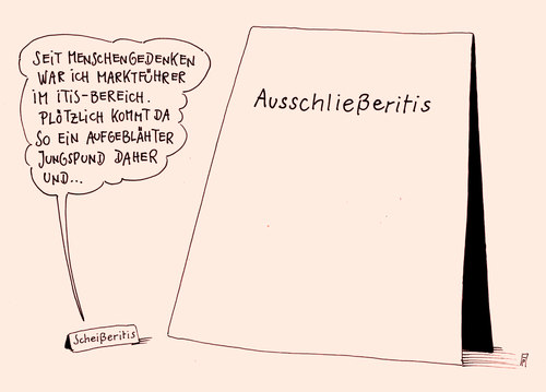 Cartoon: itis (medium) by Andreas Prüstel tagged pruestel,andreas,karikatur,cartoon,koalitionen,parteien,zusammenarbeit,parteienspektrum,itis,scheißeritis,ausschließeritis,ausschließeritis,scheißeritis,itis,parteienspektrum,zusammenarbeit,parteien,koalitionen,cartoon,karikatur,andreas,pruestel