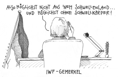 Cartoon: IWF (medium) by Andreas Prüstel tagged iwfchef,nachfolge,merkel,strausskahn,iwf,chef,strauss kahn,merkel,nachfolge,strauss,kahn