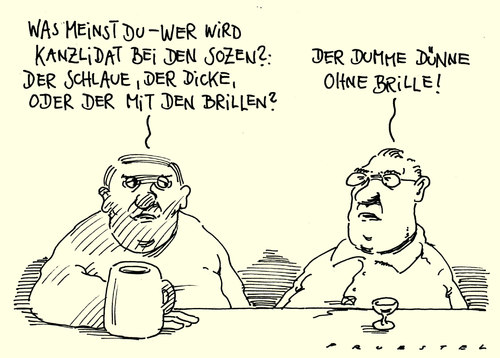 Cartoon: kandidaten (medium) by Andreas Prüstel tagged spd,kanzlerkandidatur,gabriel,steinmeier,steinbrück,cartoon,karikatur,andreas,prüstel,spd,kanzlerkandidatur,gabriel,steinmeier,steinbrück,cartoon,karikatur,andreas,prüstel