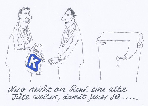 Cartoon: karstadt (medium) by Andreas Prüstel tagged warenhauskette,kaufhaus,karstadt,weiterreichung,investor,immobilien,rene,benko,nicolas,berggruen,einkaufstüte,müllcontainer,cartoon,karikatur,andreas,pruestel,warenhauskette,kaufhaus,karstadt,weiterreichung,investor,immobilien,rene,benko,nicolas,berggruen,einkaufstüte,müllcontainer,cartoon,karikatur,andreas,pruestel