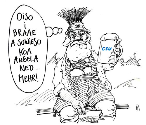 Cartoon: keine angela (medium) by Andreas Prüstel tagged csu,parteitag,bayern,angela,merkel,schwesterpartei,nichtteilnahme,cartoon,karikatur,andreas,pruestel,csu,parteitag,bayern,angela,merkel,schwesterpartei,nichtteilnahme,cartoon,karikatur,andreas,pruestel