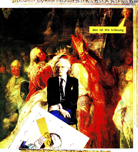 Cartoon: king andy (medium) by Andreas Prüstel tagged andy,warhol,bildende,kunst,krönung,collage,andy,warhol,bildende,kunst,krönung,collage