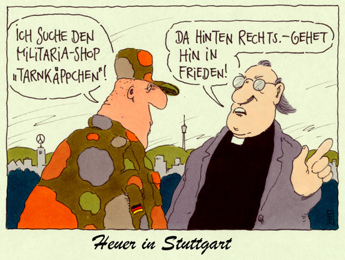 Cartoon: kirchenstag stuttgart (medium) by Andreas Prüstel tagged evangelischer,kirchentag,stuttgart,pfarrer,webbeschreibung,tarnkappe,militariashop,cartoon,karikatur,andreas,pruestel,evangelischer,kirchentag,stuttgart,pfarrer,webbeschreibung,tarnkappe,militariashop,cartoon,karikatur,andreas,pruestel