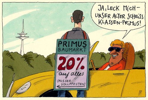 Cartoon: klassenbester (medium) by Andreas Prüstel tagged primus,klassenprimus,bildung,schule,akademiker,billigjob,baumarkt,rabatt,vollpfosten,begegnung,klassenkameraden,schüler,cartoon,karikatur,andreas,pruestel,primus,klassenprimus,bildung,schule,akademiker,billigjob,baumarkt,rabatt,vollpfosten,begegnung,klassenkameraden,schüler,cartoon,karikatur,andreas,pruestel