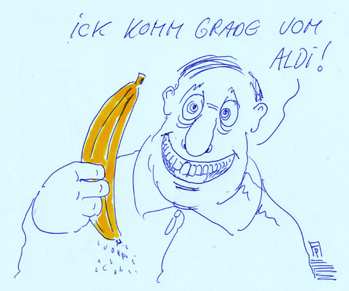 Cartoon: kokain (medium) by Andreas Prüstel tagged kokain,kokainfund,aldi,bananenkisten,drogen,discounter,cartoon,karikatur,andreas,pruestel,kokain,kokainfund,aldi,bananenkisten,drogen,discounter,cartoon,karikatur,andreas,pruestel