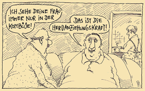 Cartoon: kombüse (medium) by Andreas Prüstel tagged ehe,ehepaar,küche,herd,erdanziehungskraft,kombüse,cartoon,karikatur,andreas,pruestel,ehe,ehepaar,küche,herd,erdanziehungskraft,kombüse,cartoon,karikatur,andreas,pruestel