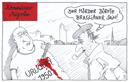 Cartoon: kommissar migrän (medium) by Andreas Prüstel tagged kriminalkommissar,mord,fußballweltmeisterschadt,brasilien,neinzehnhundertfünfzig,endspiel,uruquay,cartoon,karikatur,andreas,pruestel,kriminalkommissar,mord,fußballweltmeisterschadt,brasilien,neinzehnhundertfünfzig,endspiel,uruquay,cartoon,karikatur,andreas,pruestel