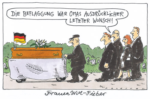 Cartoon: letzter wille (medium) by Andreas Prüstel tagged frauenfußballweltmeisterschaft,nationalmannschaft,beerdigung,sarg,letzterwille,beerdigung,nationalmannschaft,frauenfußball,frauenfussball,frauenwm,weltmeisterschaft