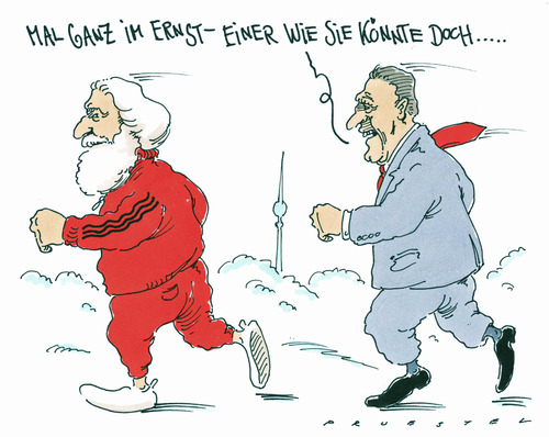 Cartoon: linkes führungspersonal (medium) by Andreas Prüstel tagged marx,klausernst,parteivorsitz,führungskrise,dielinke,die linke,führungskrise,parteivorsitz,klausernst,marx,die,linke