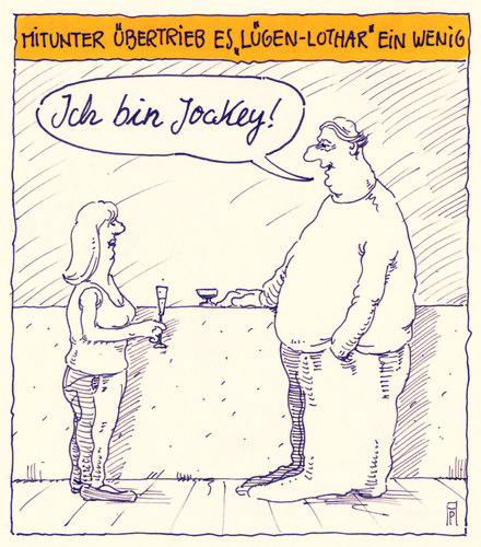 Cartoon: lügner (medium) by Andreas Prüstel tagged lügen,lügner,jockey,pferdesport,cartoon,karikatur,andreas,pruestel,lügen,lügner,jockey,pferdesport,cartoon,karikatur,andreas,pruestel