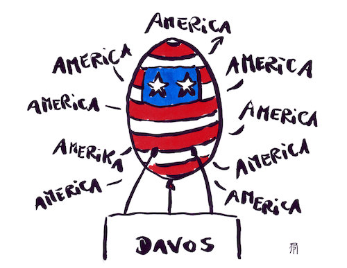 Cartoon: luftnummer (medium) by Andreas Prüstel tagged weltwirtschaftsforum,davos,trump,america,first,cartoon,karikatur,andreas,pruestel,weltwirtschaftsforum,davos,trump,america,first,cartoon,karikatur,andreas,pruestel