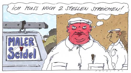 Cartoon: maler seidel (medium) by Andreas Prüstel tagged handwerk,mittelstand,jobabbau,jobabbau,heuschrecke,führungskraft,geschäftsführer,gier,kapitalismus,kapitalist,management,manager,massenentlassungen,entlassung,kündigung,arbeitgeber,arbeitnehmer,arbeitsplatz,arbeitsvertrag,aufhebung arbeitsvertrag,auflösung arbeitsvertrag,automatisierung,boss,chef,feuern,firma,fristlose kündigung,macht,personalabbau,personalchef,rationalisierung,verschlankung,aufhebung,auflösung,mittelstand,handwerk,maler,malermeister,fristlose