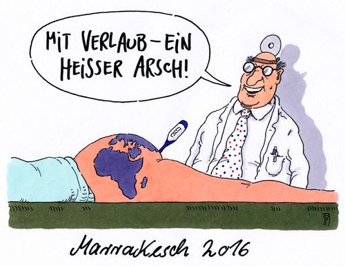 Cartoon: marrakesch (medium) by Andreas Prüstel tagged un,klimakonferenz,erderwärmung,klimawandel,tattoo,cartoon,karikatur,andreas,pruestel,un,klimakonferenz,erderwärmung,klimawandel,tattoo,cartoon,karikatur,andreas,pruestel