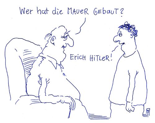 Cartoon: mauerbauer (medium) by Andreas Prüstel tagged berliner,mauer,ddr,hitler,honecker,cartoon,karikatur,andreas,pruestel,berliner,mauer,ddr,hitler,honecker,cartoon,karikatur,andreas,pruestel