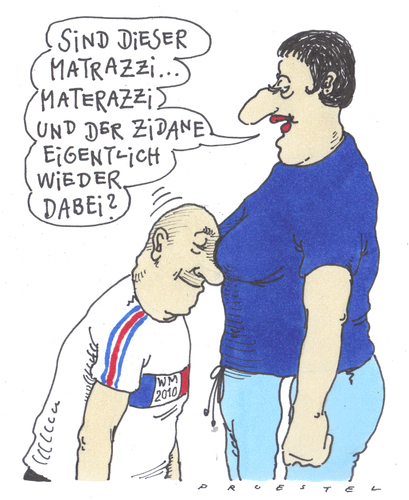 Cartoon: memory (medium) by Andreas Prüstel tagged fußballweltmeisterschaft,zidane,materrazi,frankreich,italien,fußballweltmeisterschaft,fussball,fußball,wm,weltmeisterschaft,zidane,materrazi,frankreich,italien