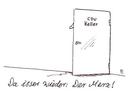 Cartoon: merz (medium) by Andreas Prüstel tagged friedrich,merz,cdu,kandidatur,parteivorsitz,cartoon,karikatur,andreas,pruestel,friedrich,merz,cdu,kandidatur,parteivorsitz,cartoon,karikatur,andreas,pruestel