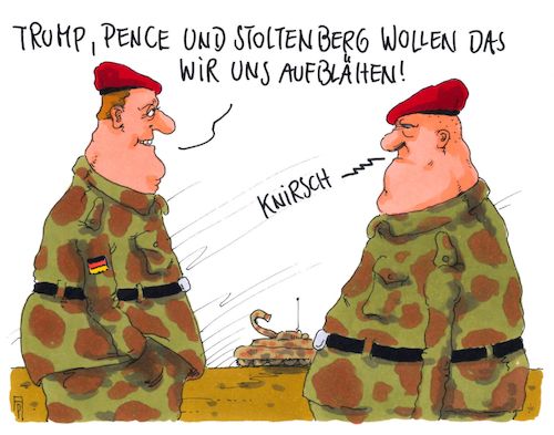 Cartoon: militäretat (medium) by Andreas Prüstel tagged nato,usa,trump,pece,stoltenberg,bundeswehr,deutschland,militärausgaben,cartoon,karikatur,andreas,pruestel,nato,usa,trump,pece,stoltenberg,bundeswehr,deutschland,militärausgaben,cartoon,karikatur,andreas,pruestel