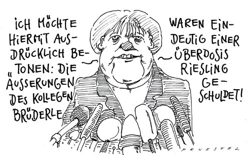 Cartoon: moratorium (medium) by Andreas Prüstel tagged akw,moratorium,brüderle,merkel,landtagswahlen,überdosis,riesling,wein,akw,moratorium,brüderle,merkel,landtagswahlen,überdosis,riesling,wein