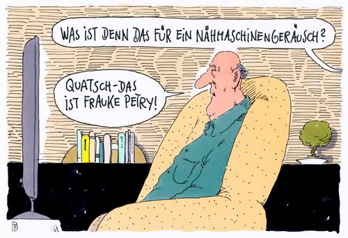 Cartoon: nähmaschine (medium) by Andreas Prüstel tagged frauke,petry,afd,sprache,atemlosigkeit,nähmaschine,nähmaschinengeräusch,cartoon,karikatur,andreas,pruestel,frauke,petry,afd,sprache,atemlosigkeit,nähmaschine,nähmaschinengeräusch,cartoon,karikatur,andreas,pruestel